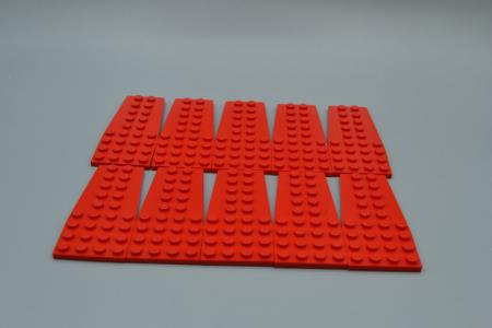 LEGO 10 x Keilplatte FlÃ¼gel rot Red Wedge Plate 4x9 without Stud Notches 2413