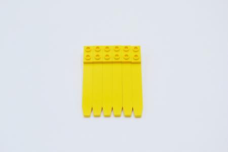 LEGO 6 x Technik Stein Loch Gabel gelb Yellow Technic Forklift Fork 2823