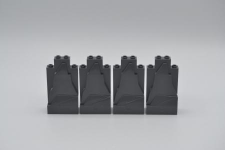 LEGO 4 x Fels Stein neues dunkelgrau Dark Bluish Gray Rock Panel 2x4x6 47847