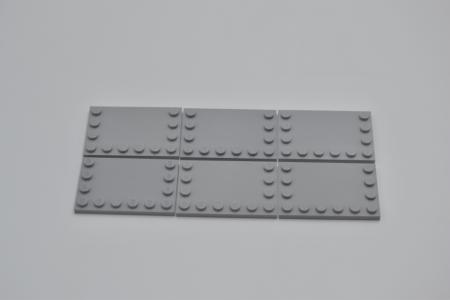 LEGO 6 x Fliese Randnoppe neuhell grau Light Bluish Gray Tile 4x6 6180