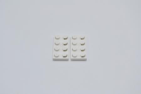 LEGO 2 x Kontaktplatte weiÃŸ White Electric Plate 2x4 with Contacts 4757