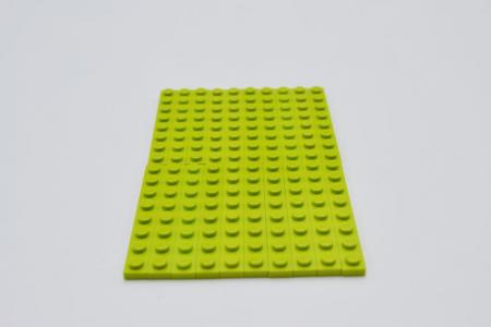 LEGO 20 x Basisplatte Bauplatte Grundplatte lindgrÃ¼n Lime Basic Plate 1x8 3460 