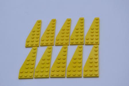 LEGO 10 x FlÃ¼gelplatte links gelb Yellow Wedge Plate 8x3 Left 50305