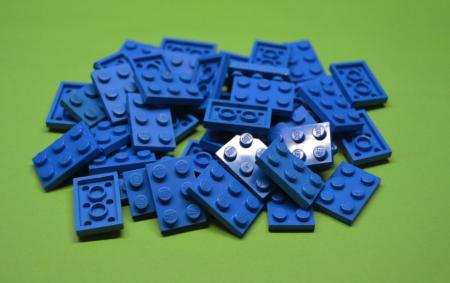LEGO 40 x Basisplatte 2x3 blau blue basic plate 3021 302123