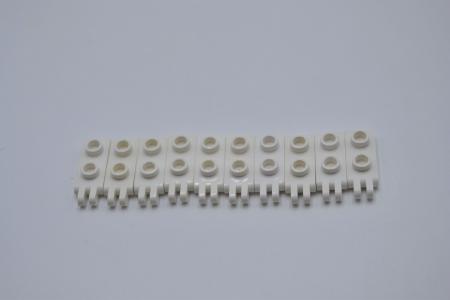 LEGO 10 x Scharnierplatte weiÃŸ White Hinge Plate 1x2 2 Fingers Hollow 4276b