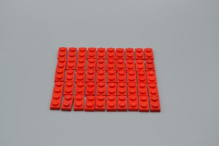 LEGO 50 x Basisplatte 1x2 rot red basic plate 3023 302321