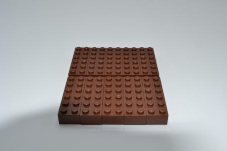 LEGO 10 x Basisstein Stein rotbraun Reddish Brown Basic Brick 2x6 2456