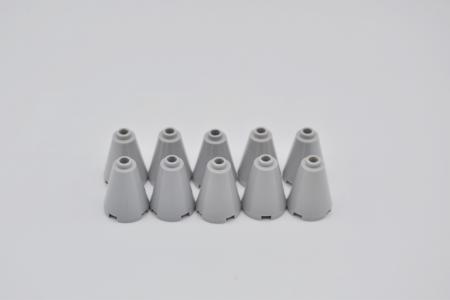 LEGO 10 x Kegel offen neuhell grau Light Bluish Gray Cone 2x2x2 Open 3942c