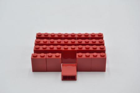 LEGO 20 x Wand StÃ¼tze rot Red Brick 1x2x2 with Inside Axle Holder 3245b