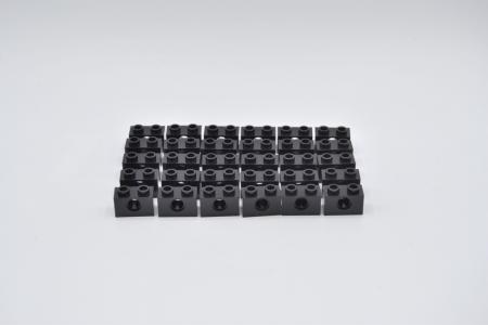 LEGO 30 x Lochstein Lochbalken schwarz Black Technic Brick 1x2 with Hole 3700