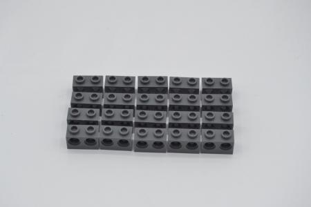 LEGO 20 x Technic Lochstein neues dunkelgrau Dark Bluish Gray Brick 1x2 32000