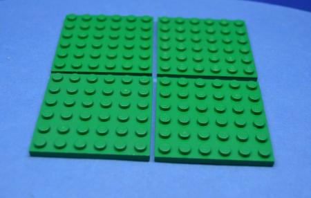 LEGO 4 x Basisplatte Bauplatte grÃ¼n Green Plate 6x6 3958 4226356 4626001 6097194