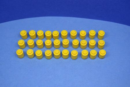 LEGO 30 x Stein rund geschlossen gelb Yellow Brick Round 1x1 Solid Stud 3062a