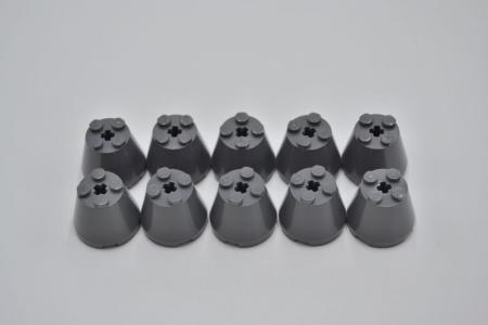 LEGO 10 x Kegel Zylinder Konus neues dunkelgrau Dark Bluish Gray Cone 3x3x2 6233