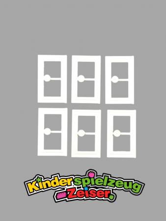 LEGO 6 x TÃ¼r TÃ¼rblatt mit Fenster weiÃŸ White Door 1x3x4 with Glass 7930