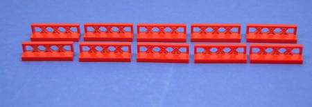 LEGO 10 x System Zaun Gatter ZÃ¤une rot Red Fence 1x4x1 3633 4187280