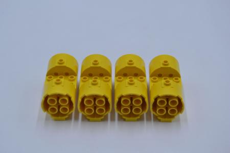 LEGO 4 x Triebwerk Turbine gelb Yellow Cylinder 3x6x2 2/3 Horizontal Round 30360