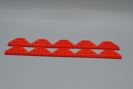 LEGO 10 x FlÃ¼gelplatte rot Red Wedge Plate 3x6 Cut Corners 2419