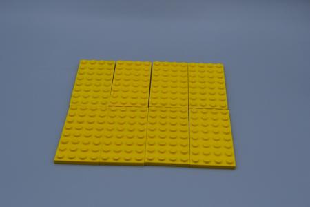 LEGO 8 x Basisplatte Bauplatte Grundplatte gelb Yellow Basic Plate 4x8 3035