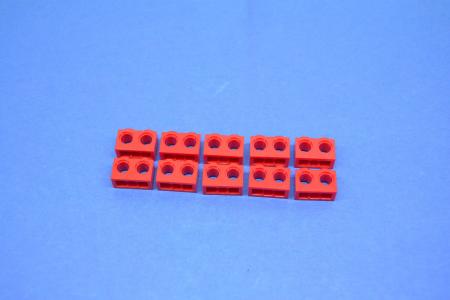 LEGO 10 x Technik Lochstein 1x2 2 LÃ¶cher rot Red Technic Brick 1x2 with 32000