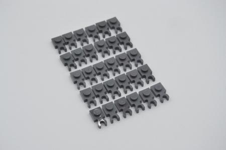 LEGO 30 x Halter Clip neues dunkelgrau Dark Bluish Gray Plate with Clip 4085
