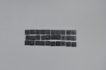 LEGO 30 x Basisplatte Bauplatte schwarz Black Plate 1x1 3024 302426