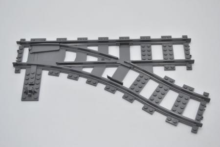 LEGO Weiche rechts neues dunkelgrau Dark Bluish Gray Train Switch Right 53404