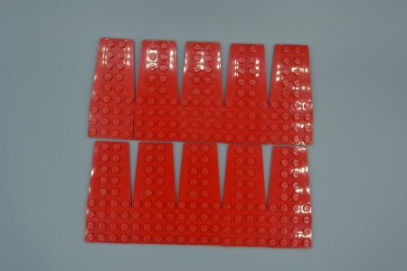 LEGO 10 x Keilplatte FlÃ¼gel rot Red Wedge Plate 4x9 without Stud Notches 2413