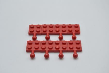 LEGO 8 x Platte mit Kugelkopf rot Red Plate Modified 2x2 with Tow Ball 3731