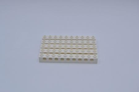 LEGO 5 x Lochstein Lochbalken weiÃŸ White Technic Brick 1x10 with Holes 2730