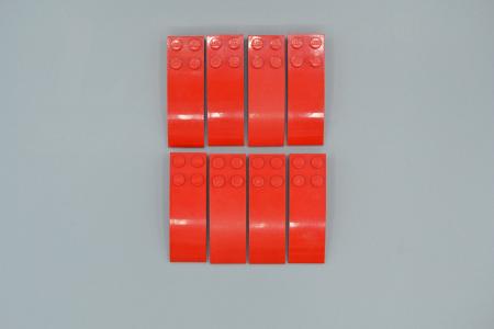 LEGO 8 x Bogenstein SchrÃ¤gstein rot Red Slope Curved 6x2 44126