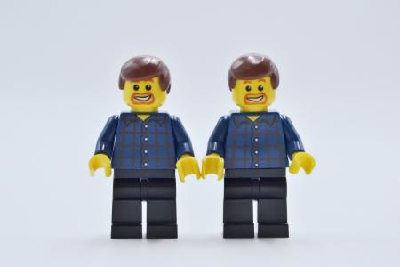 LEGO 2 x Figur Minifigur Mann Plaid Button Shirt twn081 aus Set 10196