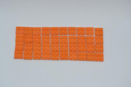 LEGO 40 x Basisplatte 2x2 orange orange basic plate 3022 4159007 4613982
