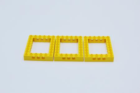 LEGO 3 x Technic Rahmen gelb Yellow Technic Brick 6x8 Open Center 32532 4162899