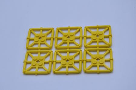 LEGO 6 x Gitter Netz Platte gelb Yellow Plate Mod. 2x2 Bar Frame Square 30094