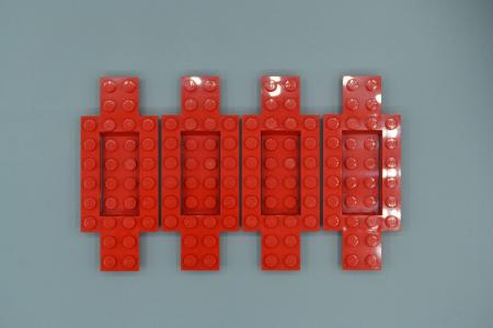 LEGO 4 x Fahrgestell rot Red Vehicle Base 4x10x2/3 4x2 Recessed Center 30029 