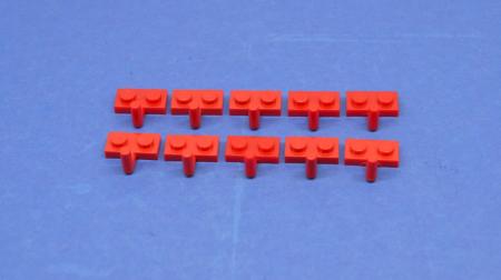 LEGO 10 x Platte mit Haken rot Red Plate Modified 1x2 with Arm Up 4623