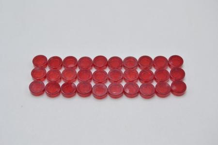 LEGO 30 x Fliese rund transparent rot Trans-Red Tile Round 1x1 98138