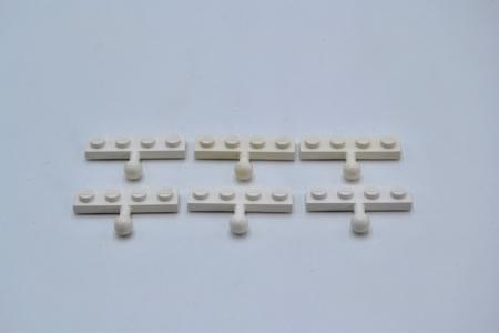LEGO 6 x Kupplung AnhÃ¤nger weiÃŸ White Plate Modified 1x4 with Tow Ball 3184 