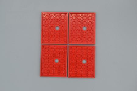 LEGO 4 x Platte mit Loch rot Red Plate Modified 5x6 with Hole 711
