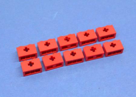 LEGO 10 x Technik Technic Lochstein 1x2 Kreuz rot red hole brick 32064