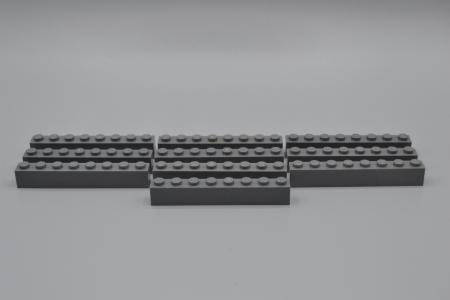 LEGO 10 x Basisstein neues dunkelgrau Dark Bluish Gray Basic Brick 1x8 3008