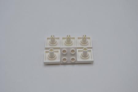 LEGO 6 x Technic Platte mit Pin weiÃŸ White Plate Modified 2x2 with Pin on 2476