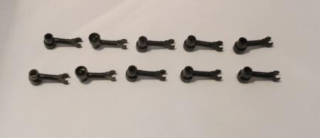 LEGO 10 x Stange Cliparm schwarz Black Bar 1x3 Clip and Stud Receptacle 4735