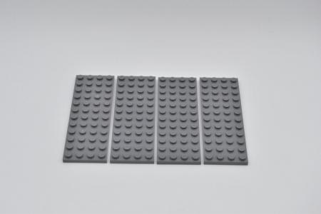LEGO 4 x Basisplatte neues dunkelgrau Dark Bluish Gray Plate 4x12 3029