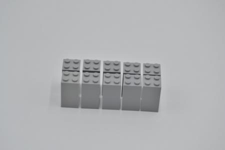 LEGO 10 x Basisstein hoch neuhell grau Light Bluish Gray Brick 2x2x3 30145 