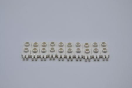 LEGO 10 x Scharnierplatte weiÃŸ White Hinge Plate 1x2 2 Fingers Hollow 4276b