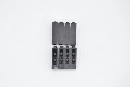 LEGO 8 x Stein Säule schräg 1x2x3 negativ schwarz black roof tile 2449 244926