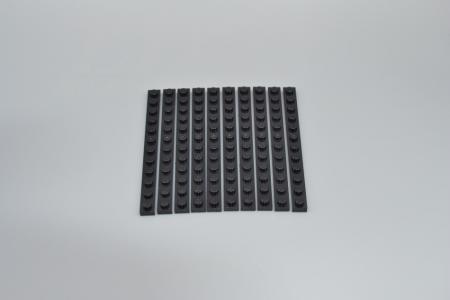 LEGO 10 x Basisplatte Bauplatte schwarz Black Plate 1x12 60479 4514845