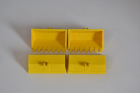 LEGO 4 x Baggerschaufel gelb Yellow Vehicle Digger Bucket 7 Teeth 3x6 30394